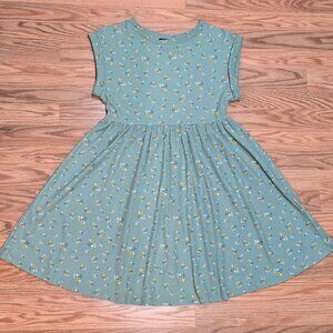 Floral Print Babydoll Style Dress Sleeveless Large Popular 21